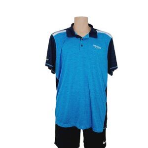 Amazon Men's Blue Reflective Tropical Polo Delivery Employee Uniform Size 3XL